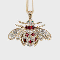 Classic Bee Hanging Ornament Boxed Set, Red and Green