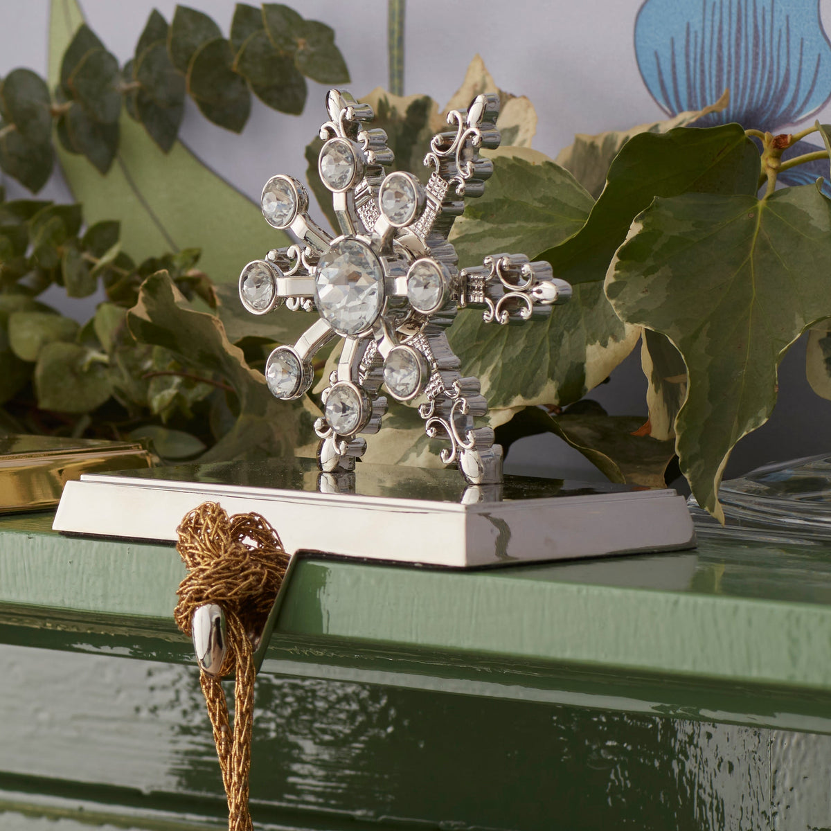 Silver Snowflake Stocking Hanger