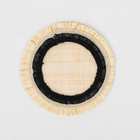 Ruffle Edge Straw Coasters – Black (Set of 4)