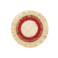 Ruffle Edge Straw Coasters – Red (Set of 4)