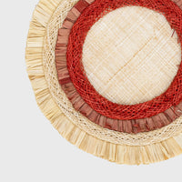 Ruffle Edge Straw Coasters – Red (Set of 4)