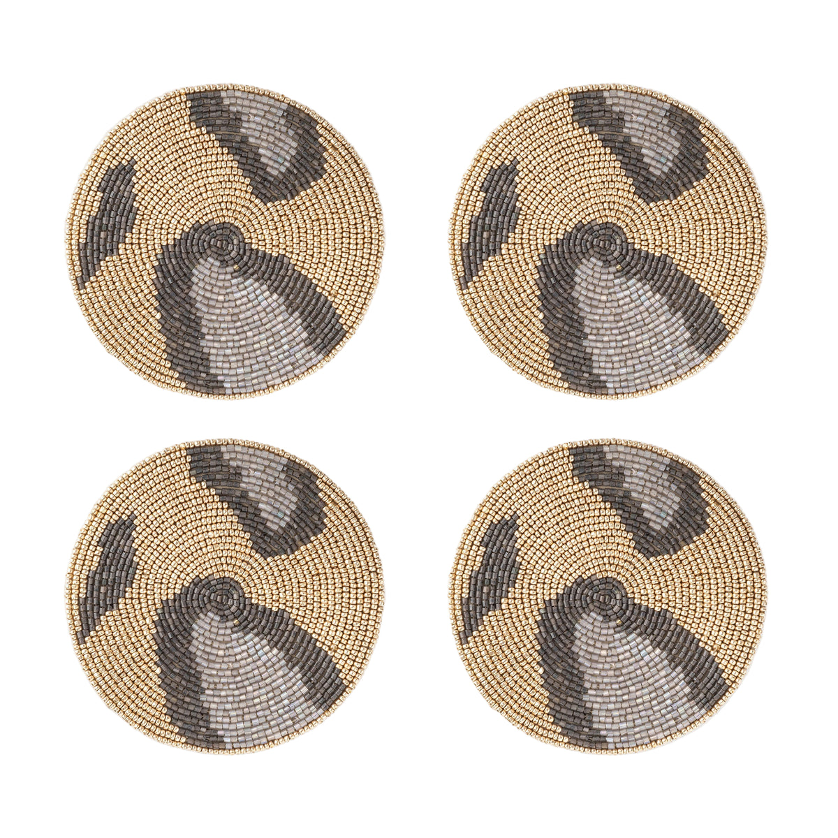 Animal Pattern Coasters – Gold (Set of 4)