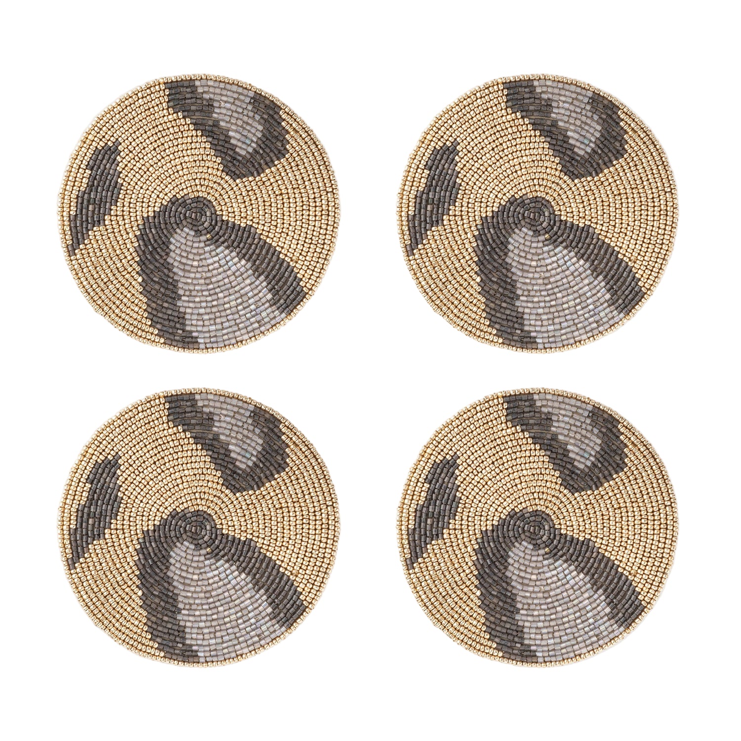 Animal Pattern Coasters – Gold (Set of 4)