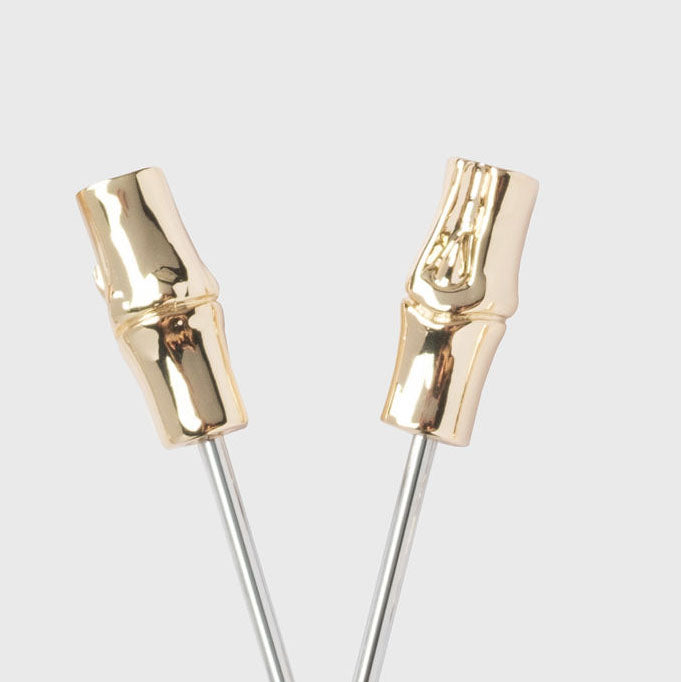 Golden Bamboo Cocktail Picks – Set of 6