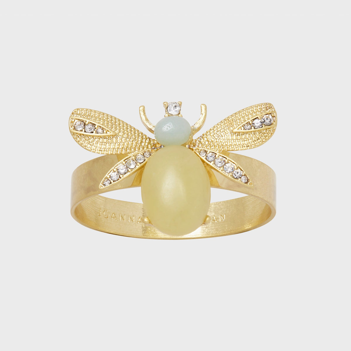 Etched Wing Bug Skinny Napkin Rings – Lemon Jasper (Set of 4)
