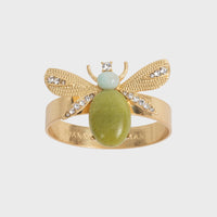 Etched Wing Bug Skinny Napkin Rings – Lemon Jasper (Set of 4)