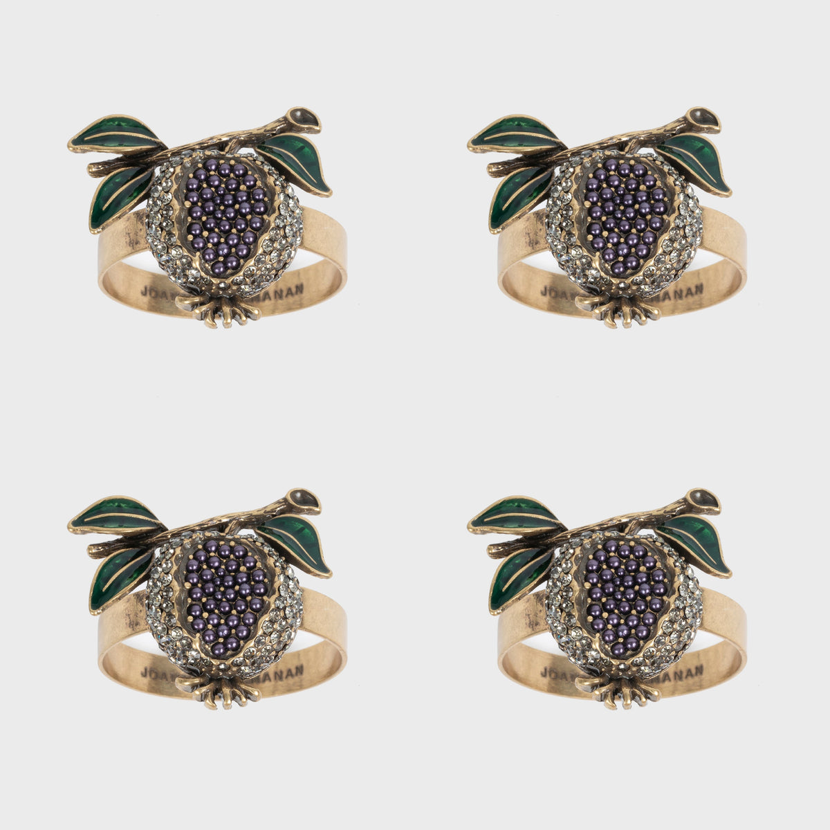 Pomegranate Skinny Napkin Rings (Set of 4)