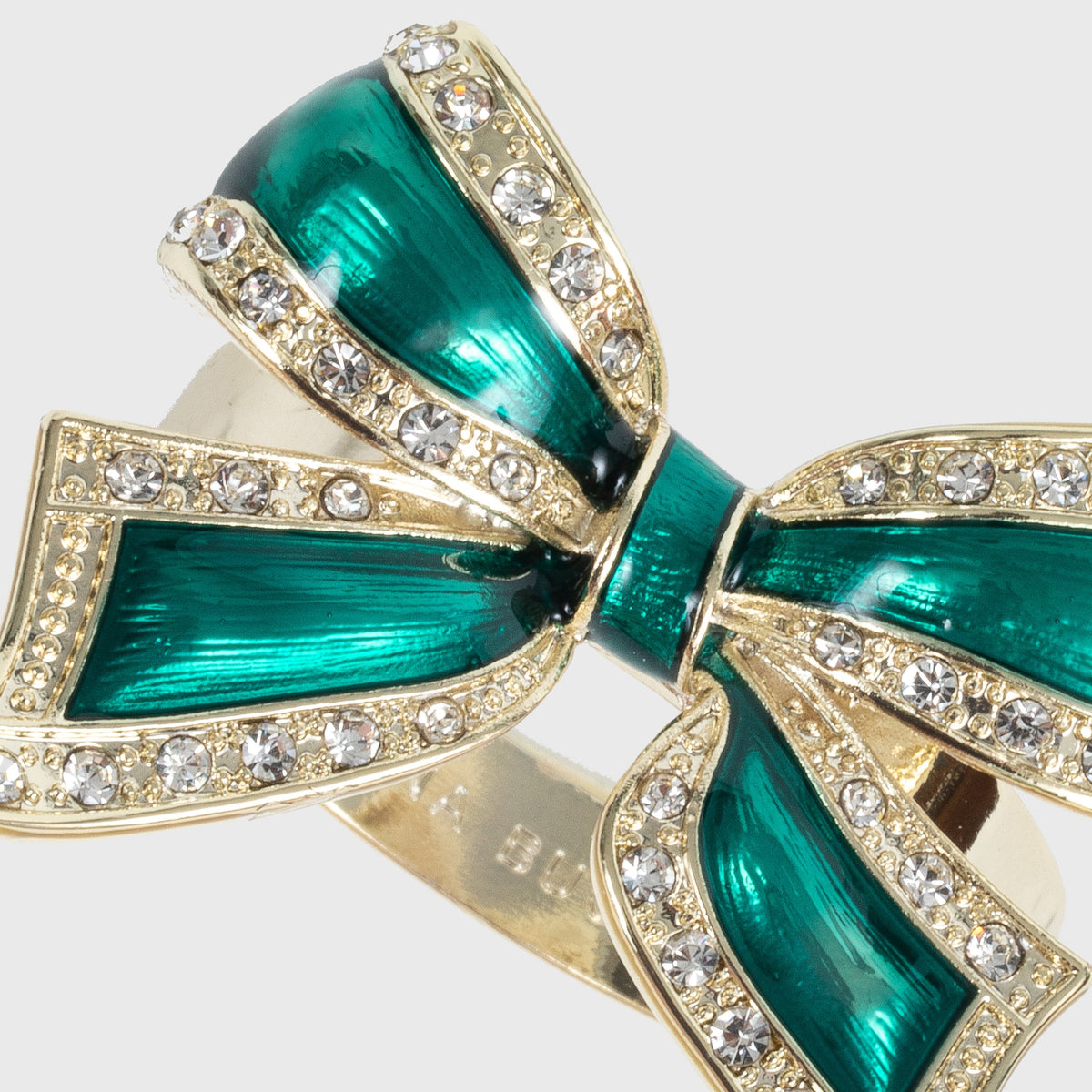 Enamel Bow Skinny Napkin Rings – Green (Set of 4)