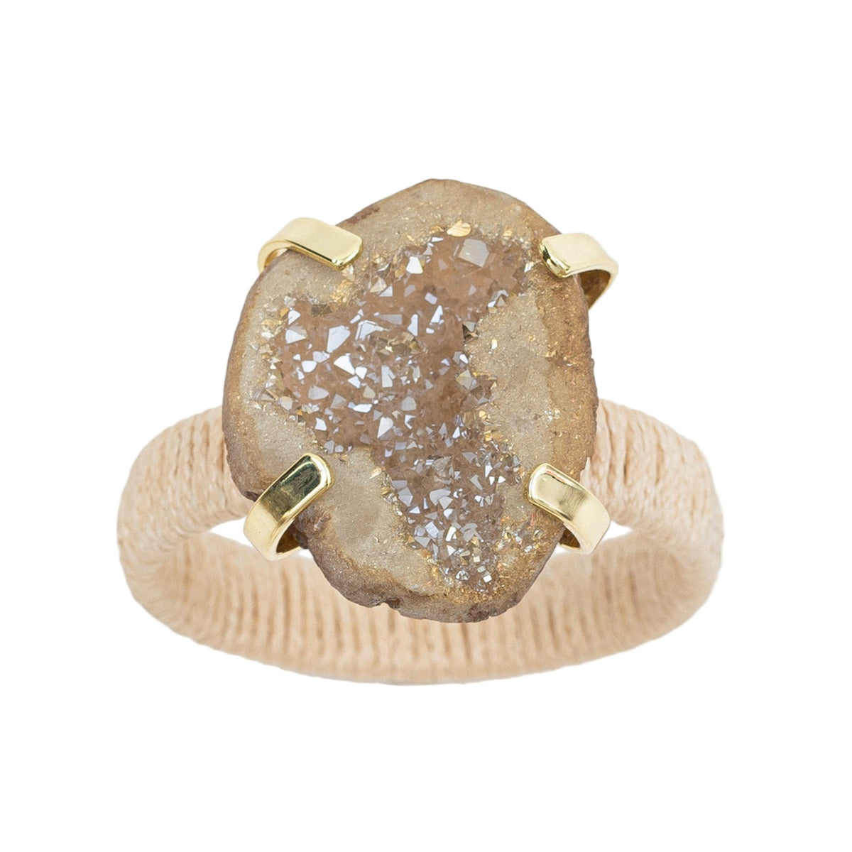 Rustic Druzy Napkin Rings – Natural (Set of 4)