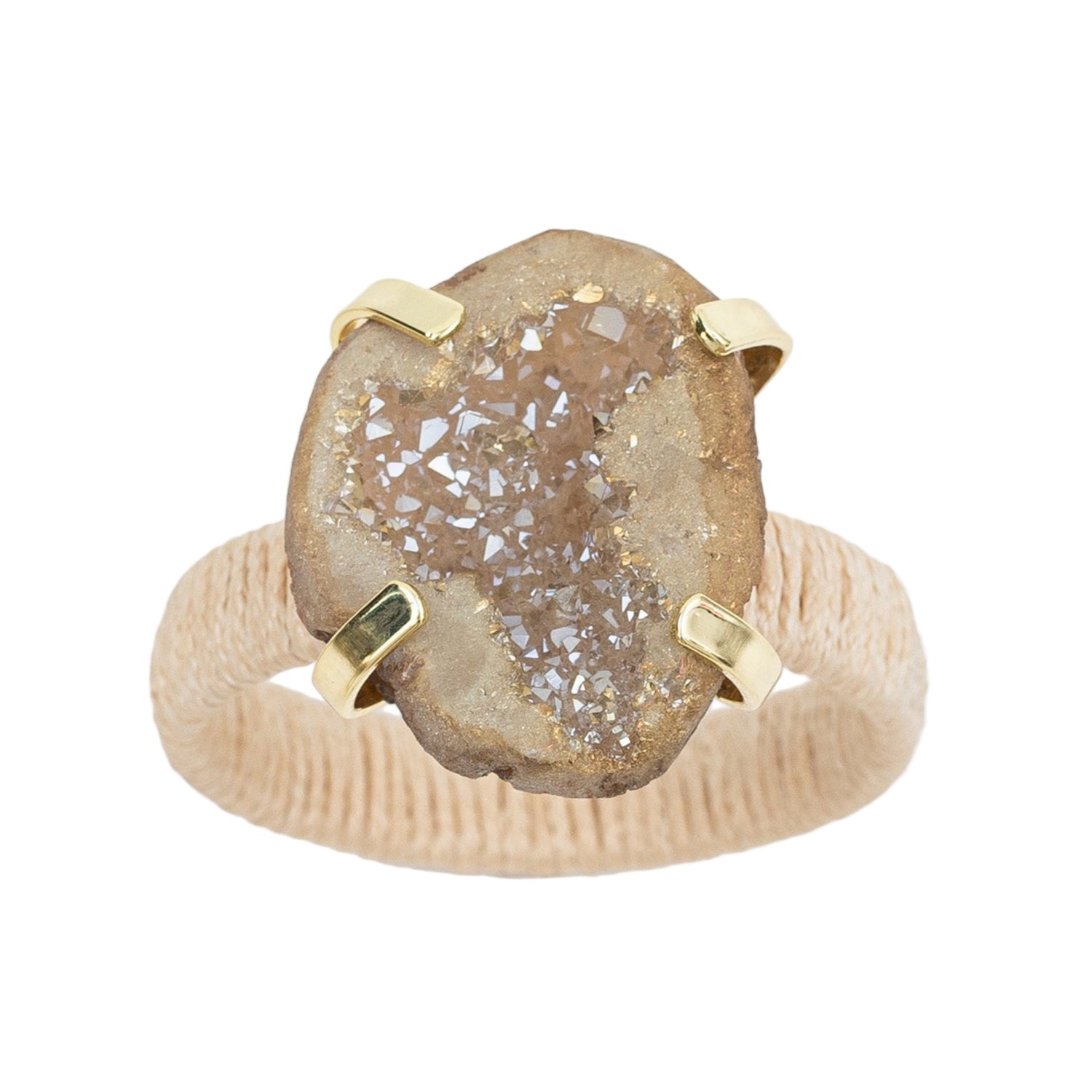 Rustic Druzy Napkin Rings – Natural (Set of 4)