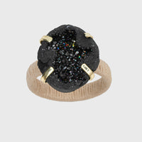 Rustic Druzy Napkin Rings – Black (Set of 4)
