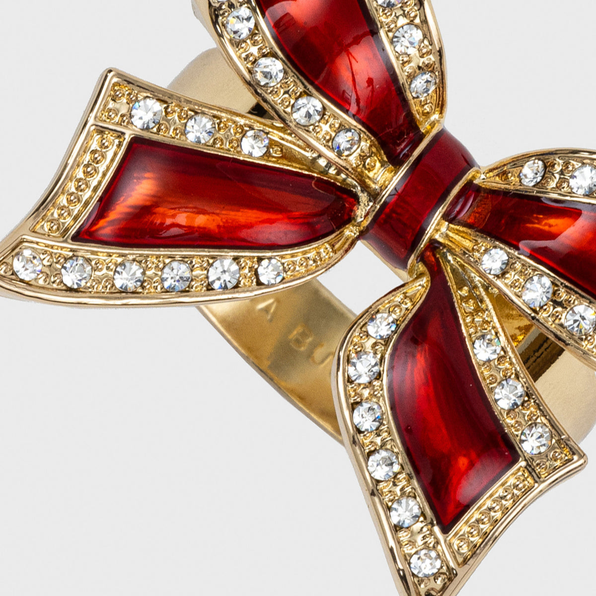 Enamel Bow Skinny Napkin Rings – Red (Set of 4)