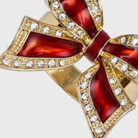 Enamel Bow Skinny Napkin Rings – Red (Set of 4)