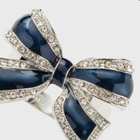 Enamel Bow Skinny Napkin Rings – Navy (Set of 4)
