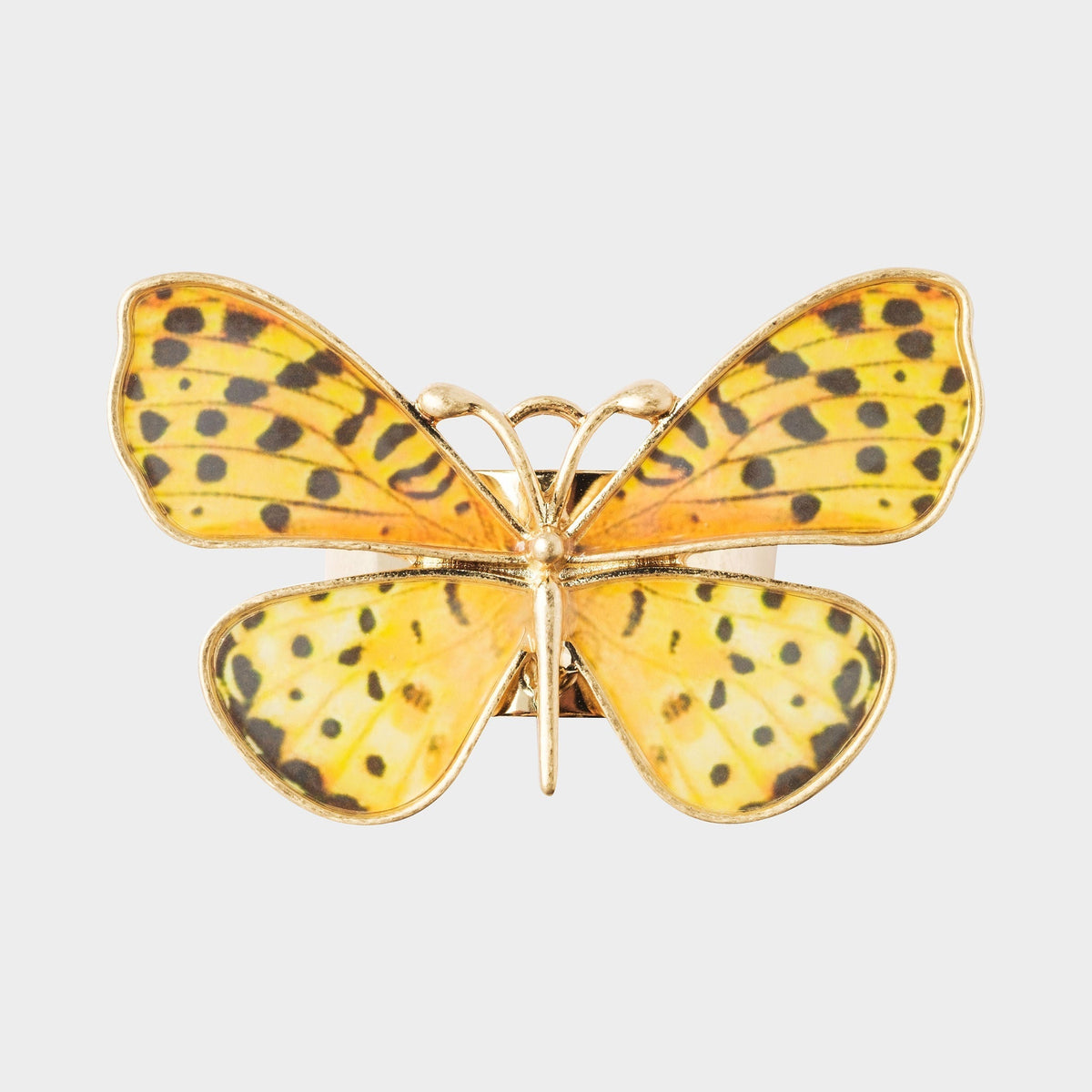 Painterly Butterfly Napkin Rings – Yellow (Set of 4)