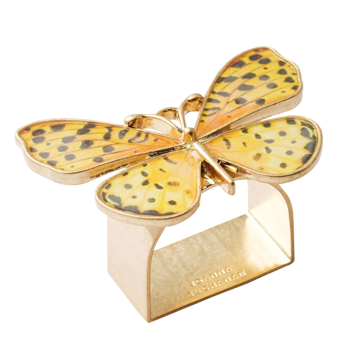 Painterly Butterfly Napkin Rings – Yellow (Set of 4)