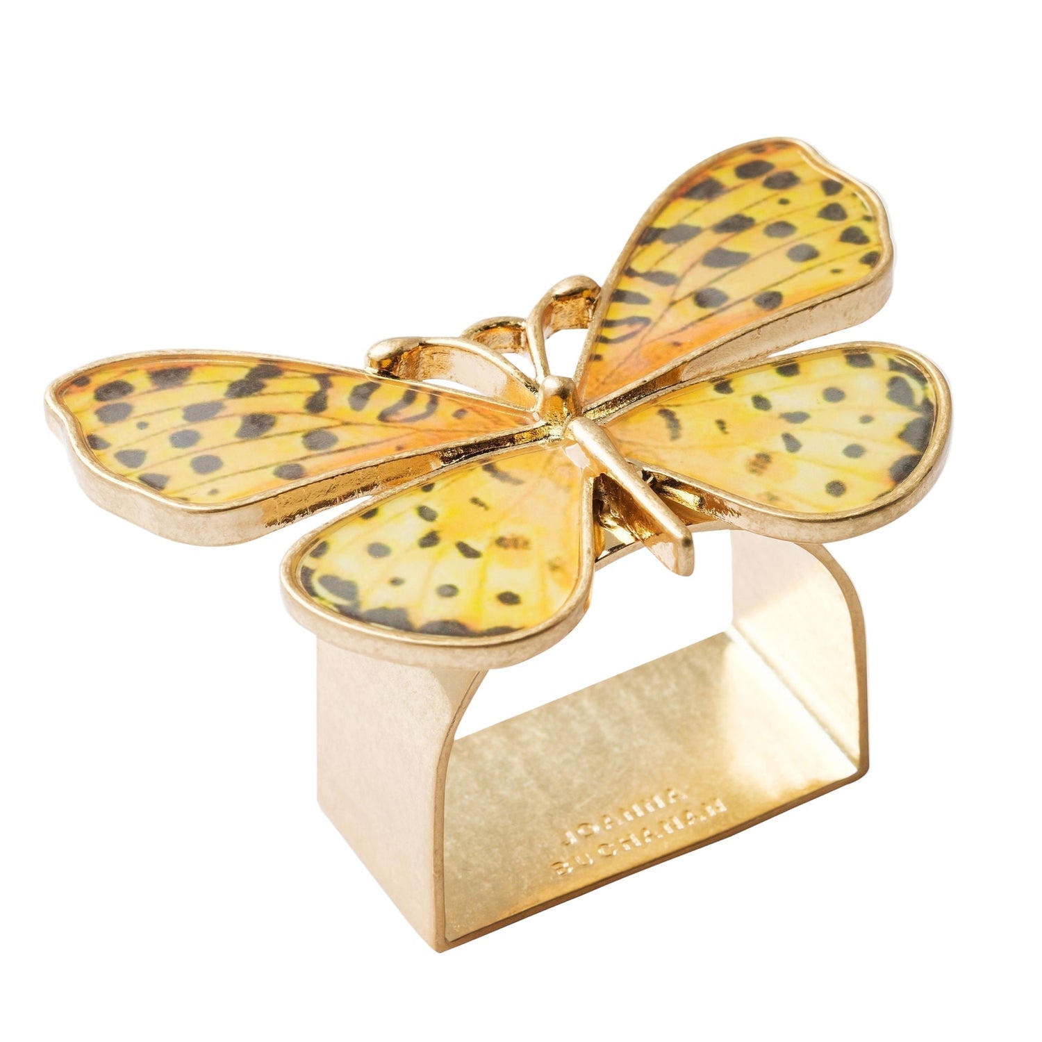 Painterly Butterfly Napkin Rings – Yellow (Set of 4)