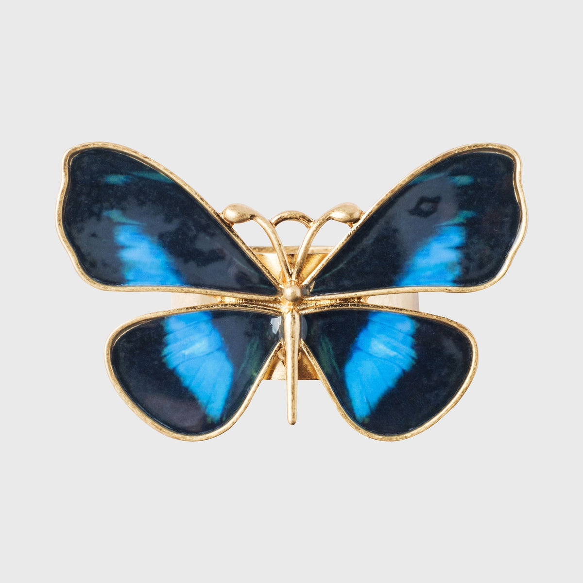 Painterly Butterfly Napkin Rings – Blue (Set of 4)