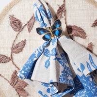Painterly Butterfly Napkin Rings – Blue (Set of 4)