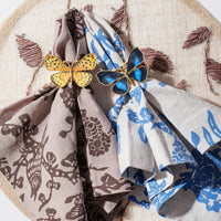 Painterly Butterfly Napkin Rings – Blue (Set of 4)