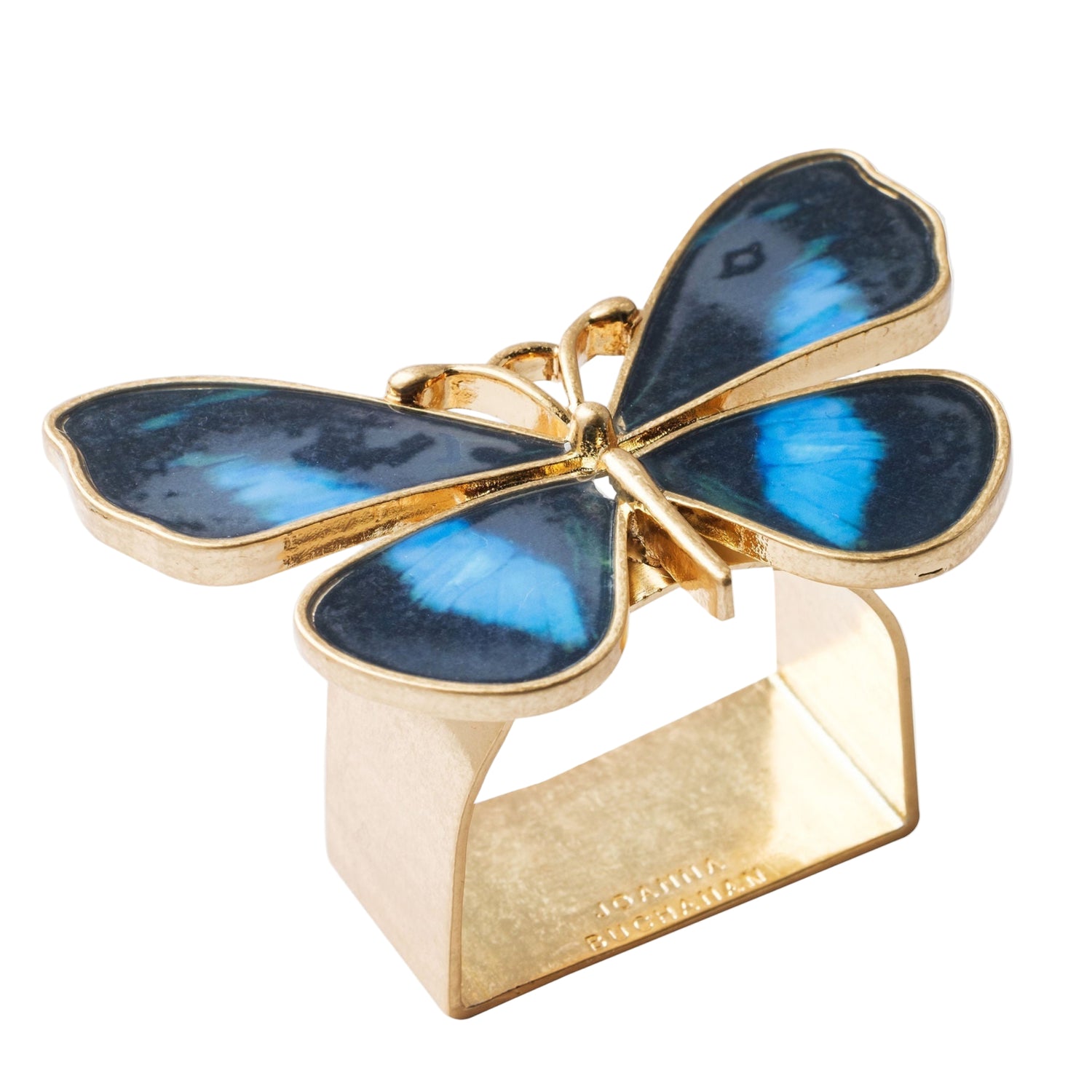 Painterly Butterfly Napkin Rings – Blue (Set of 4)