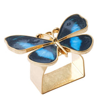 Painterly Butterfly Napkin Rings – Blue (Set of 4)