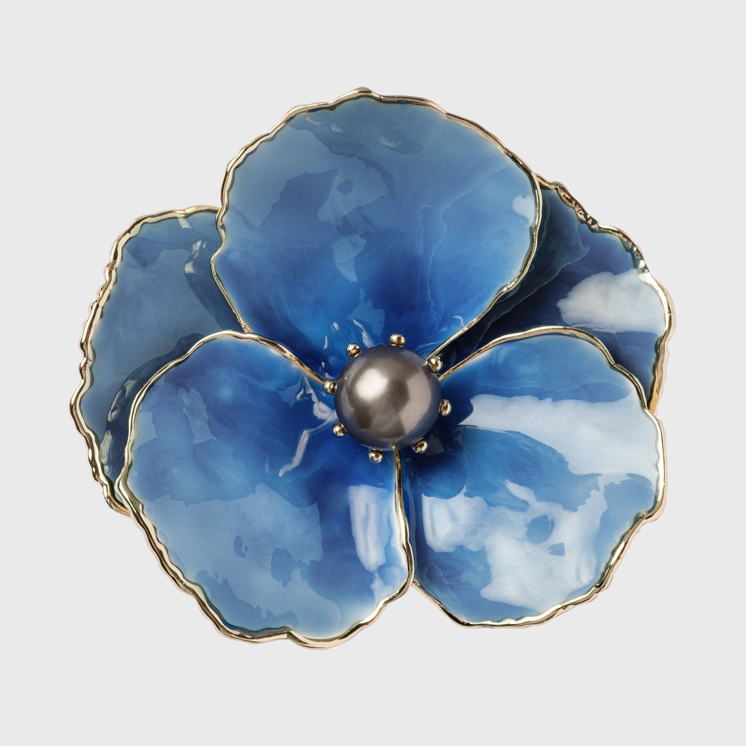 Enamel Flower Napkin Rings – Blue (Set of 4)