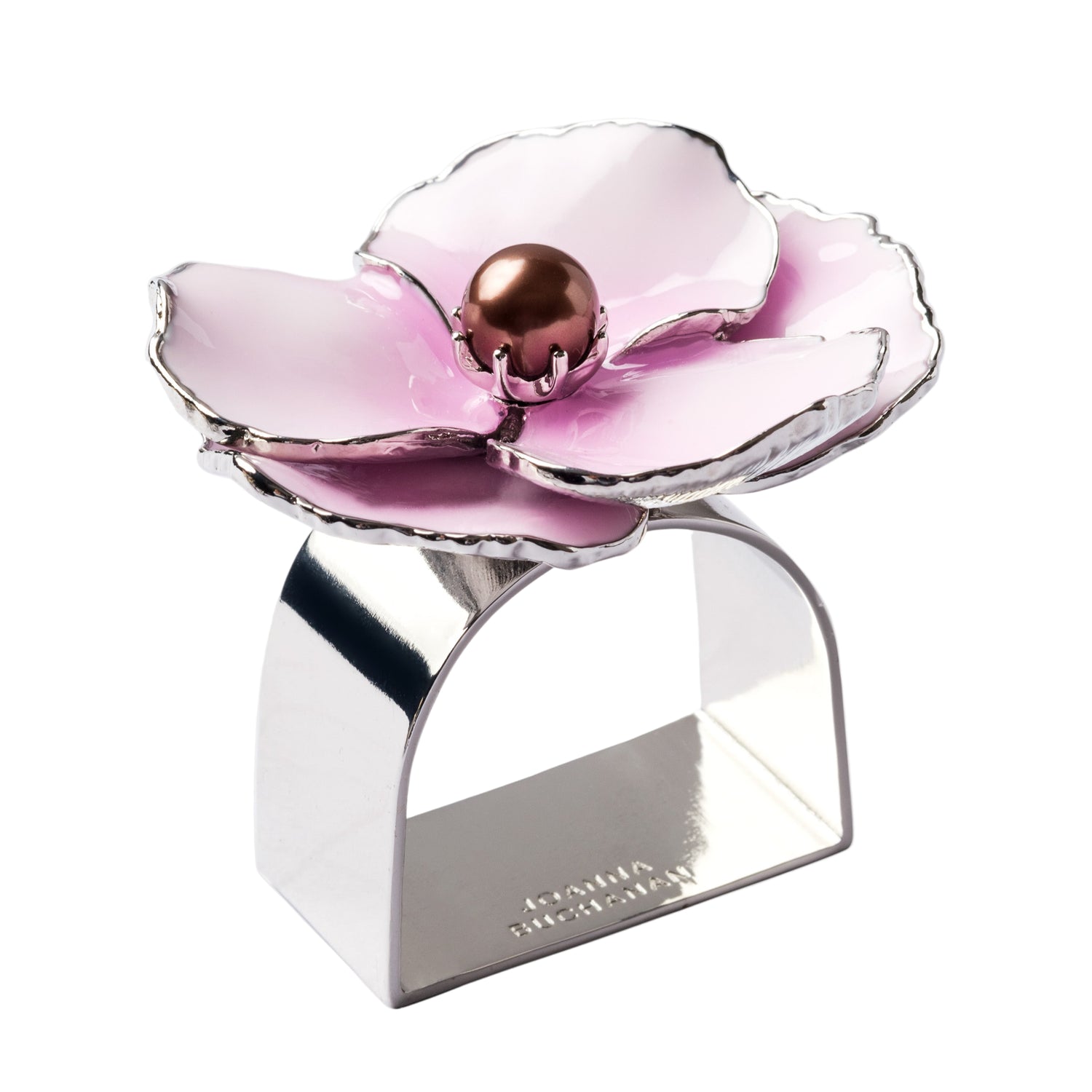 Enamel Flower Napkin Rings – Pink (Set of 4)