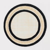 Ruffle Edge Straw Placemats – Black (Set of 4)