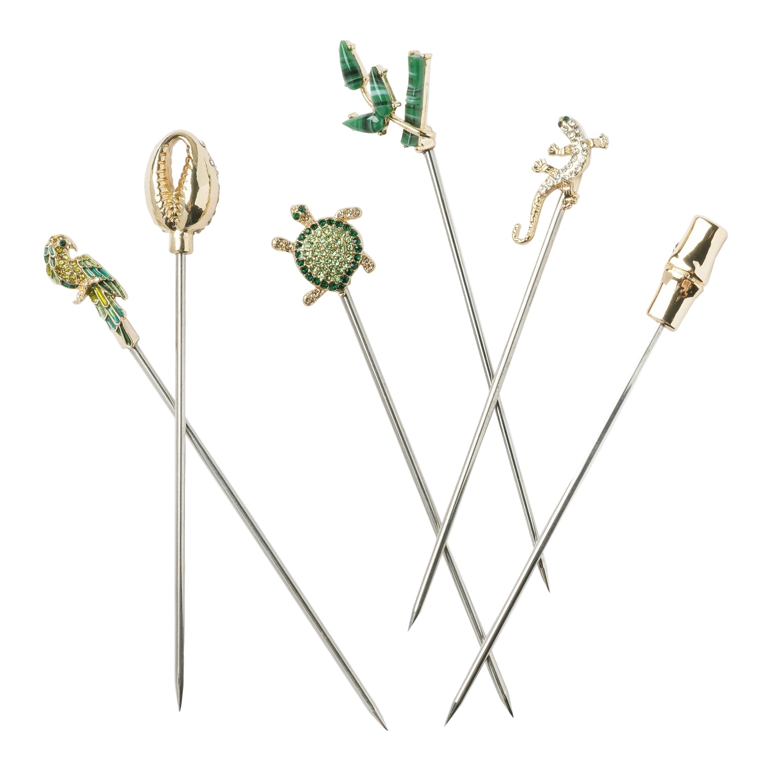 Whimsical Palm Beach Cocktail Picks | Set of Six