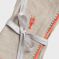 Lobster Embroidered Dinner Napkins – Flax (Set of 2)