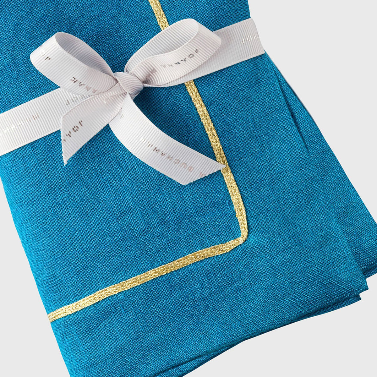 Gold Trim Dinner Napkins – Turquoise (Set of 2)