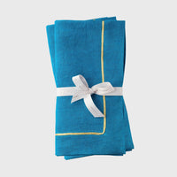 Gold Trim Dinner Napkins – Turquoise (Set of 2)