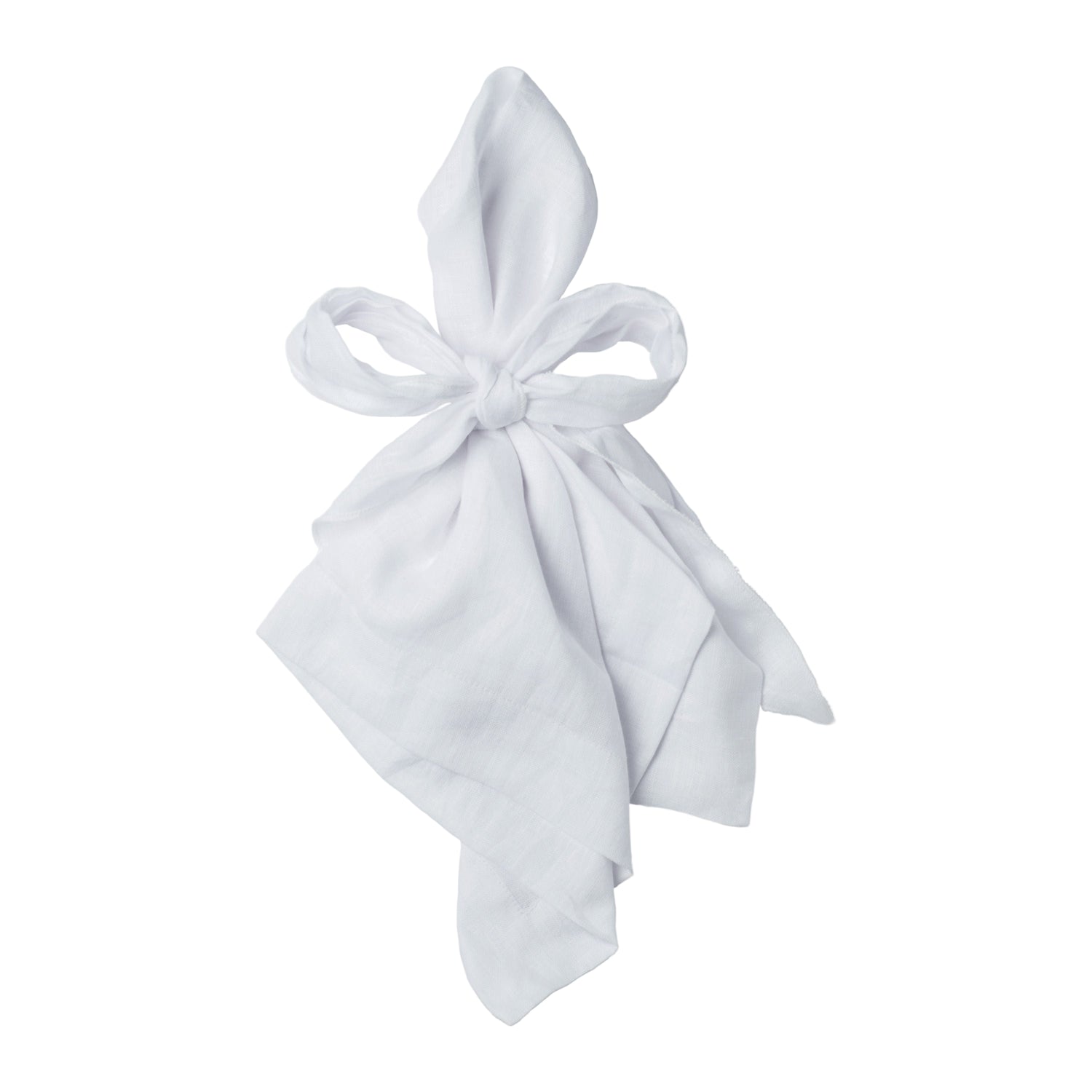 Bow Linen Napkins – White (Set of 2)