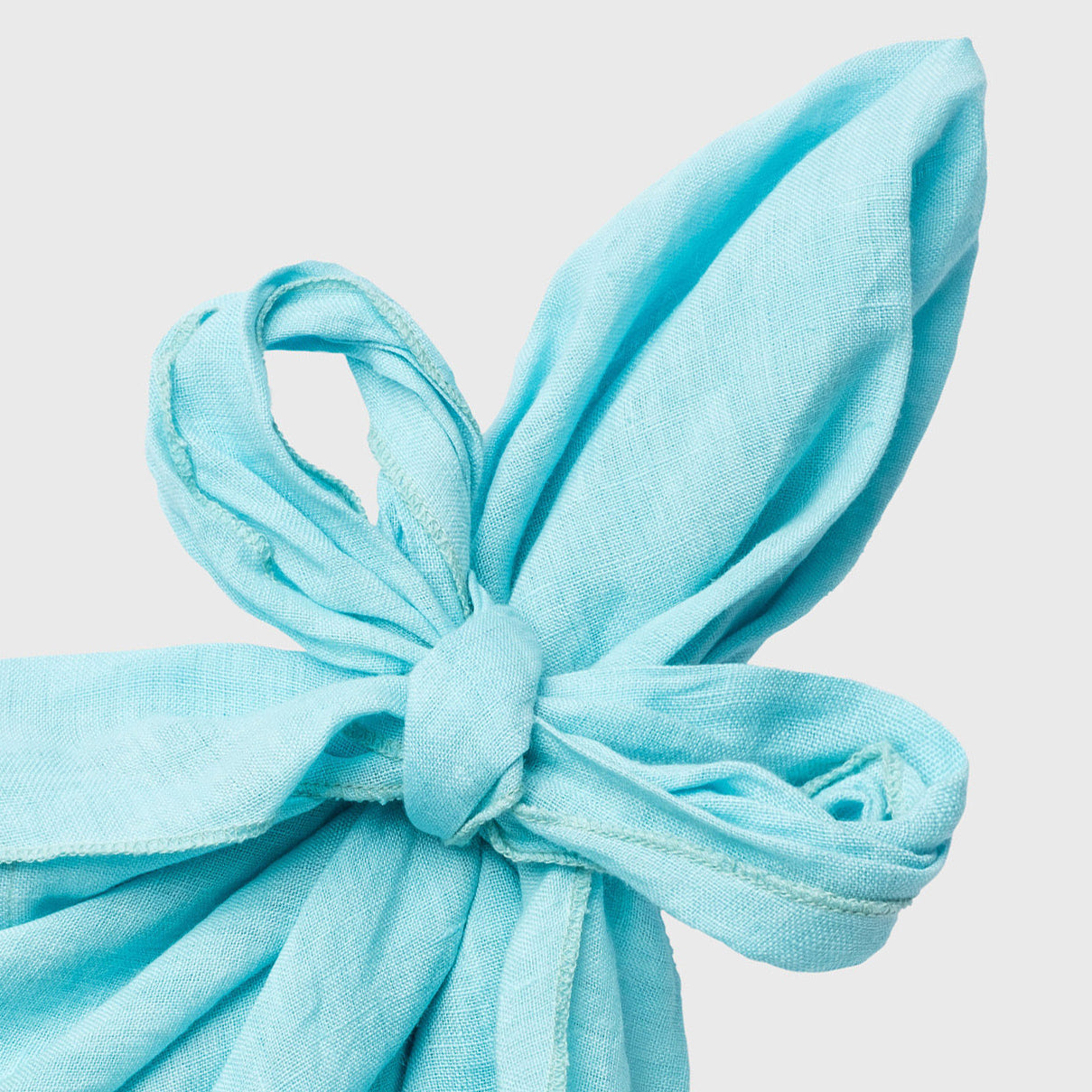 Bow Linen Napkins – Aqua (Set of 2)