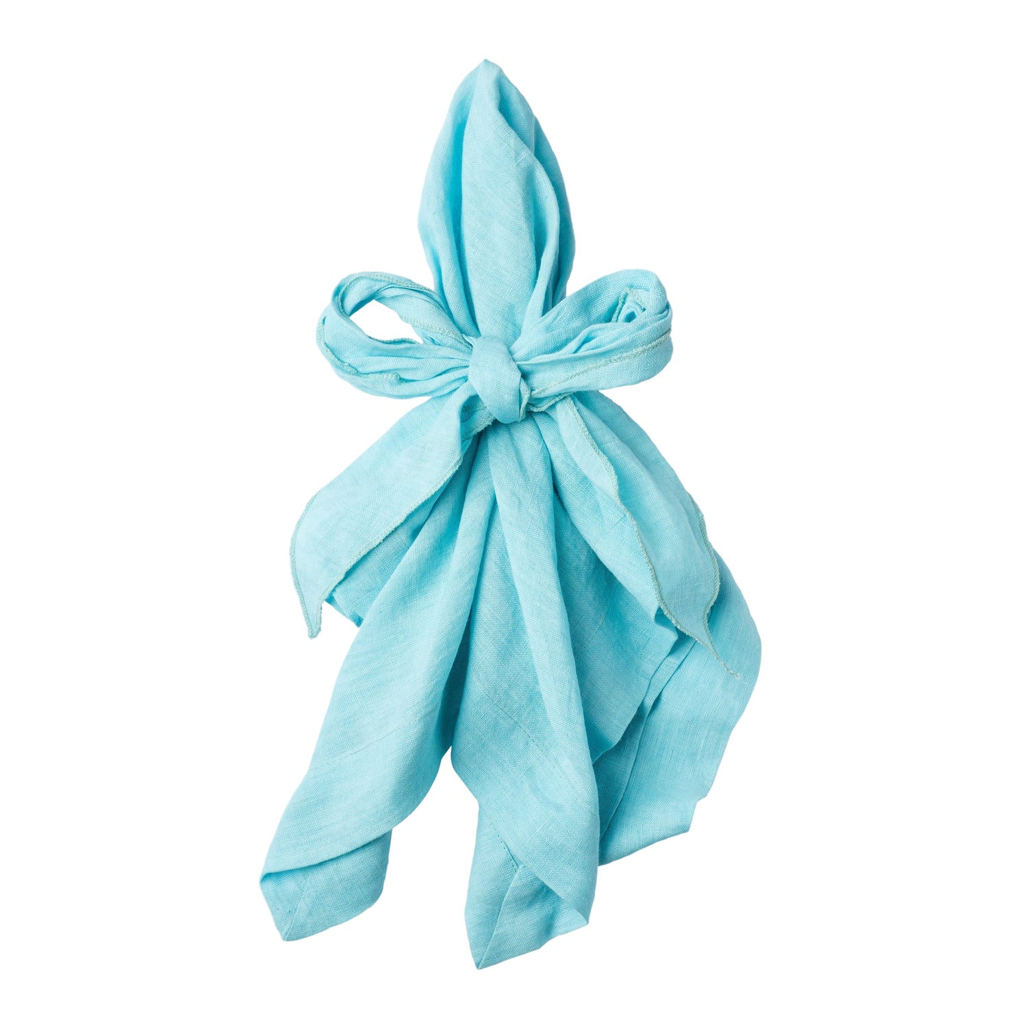 Bow Linen Napkins – Aqua (Set of 2)