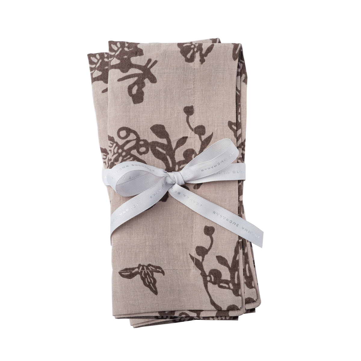 Garden Print Napkins – Mocha (Set of 2)