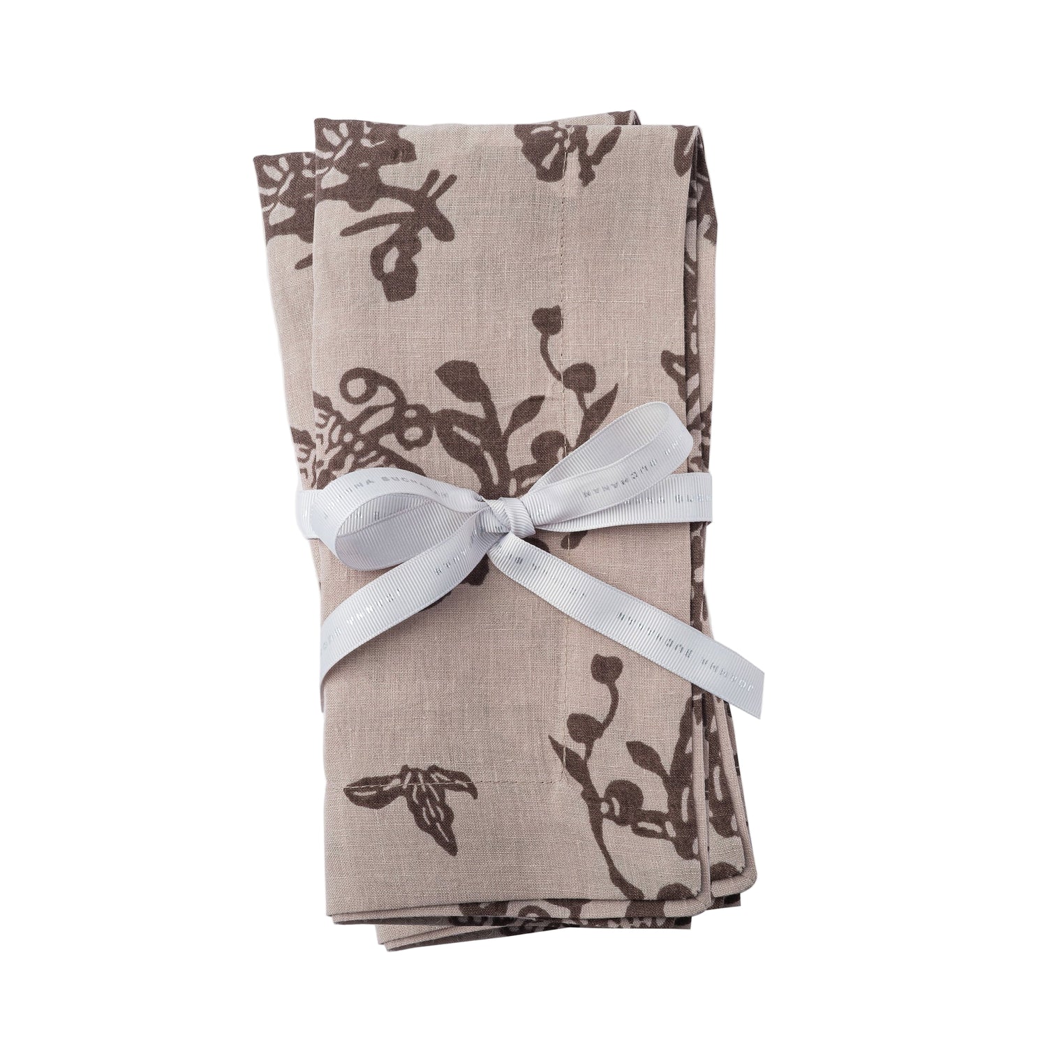 Garden Print Napkins – Mocha (Set of 2)
