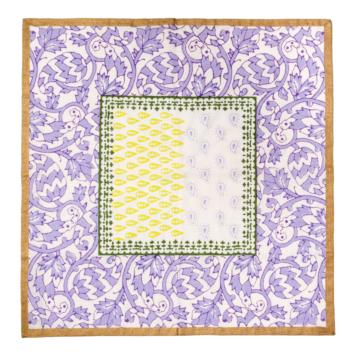 Joyful Block Print Napkins – Lilac (Set of 2)