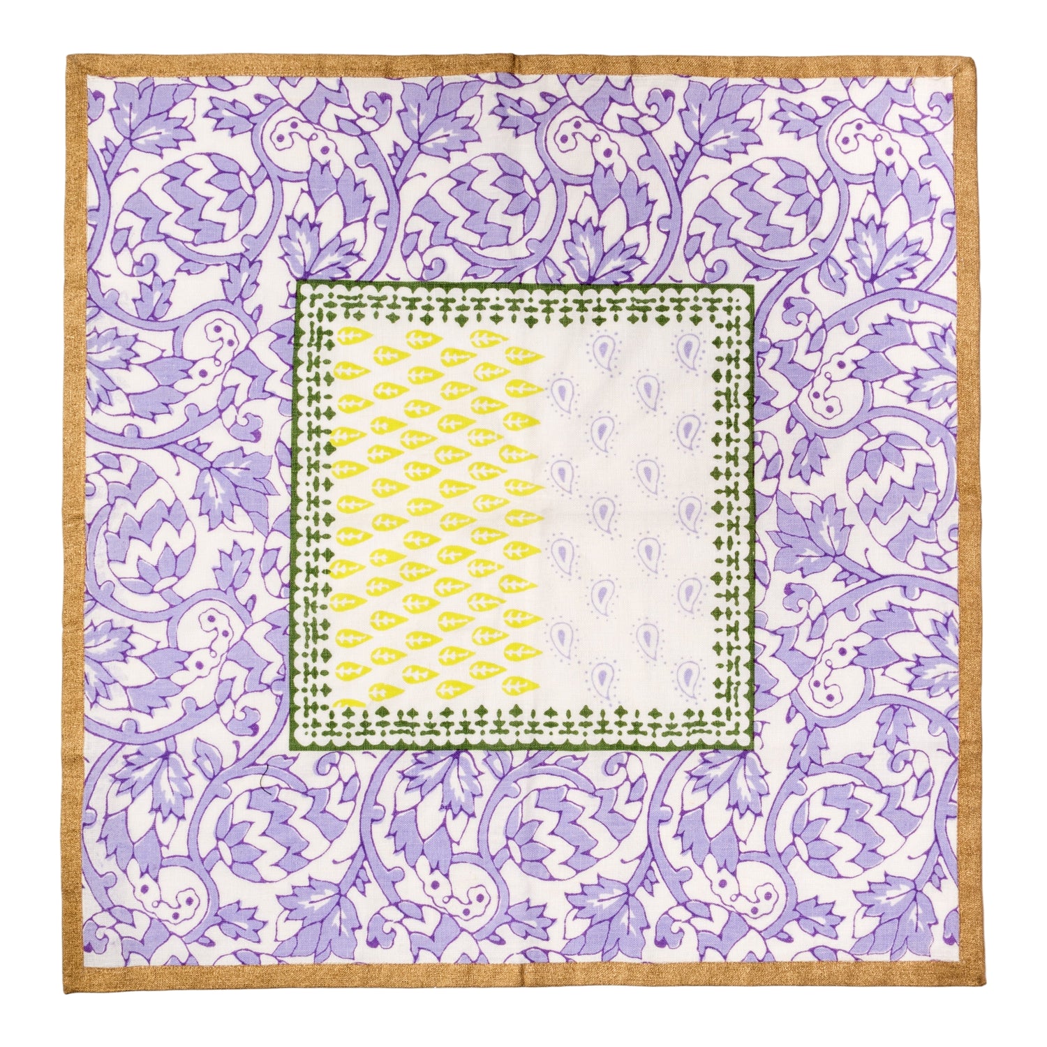 Joyful Block Print Napkins – Lilac (Set of 2)