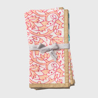 Joyful Block Print Napkins – Pink (Set of 2)