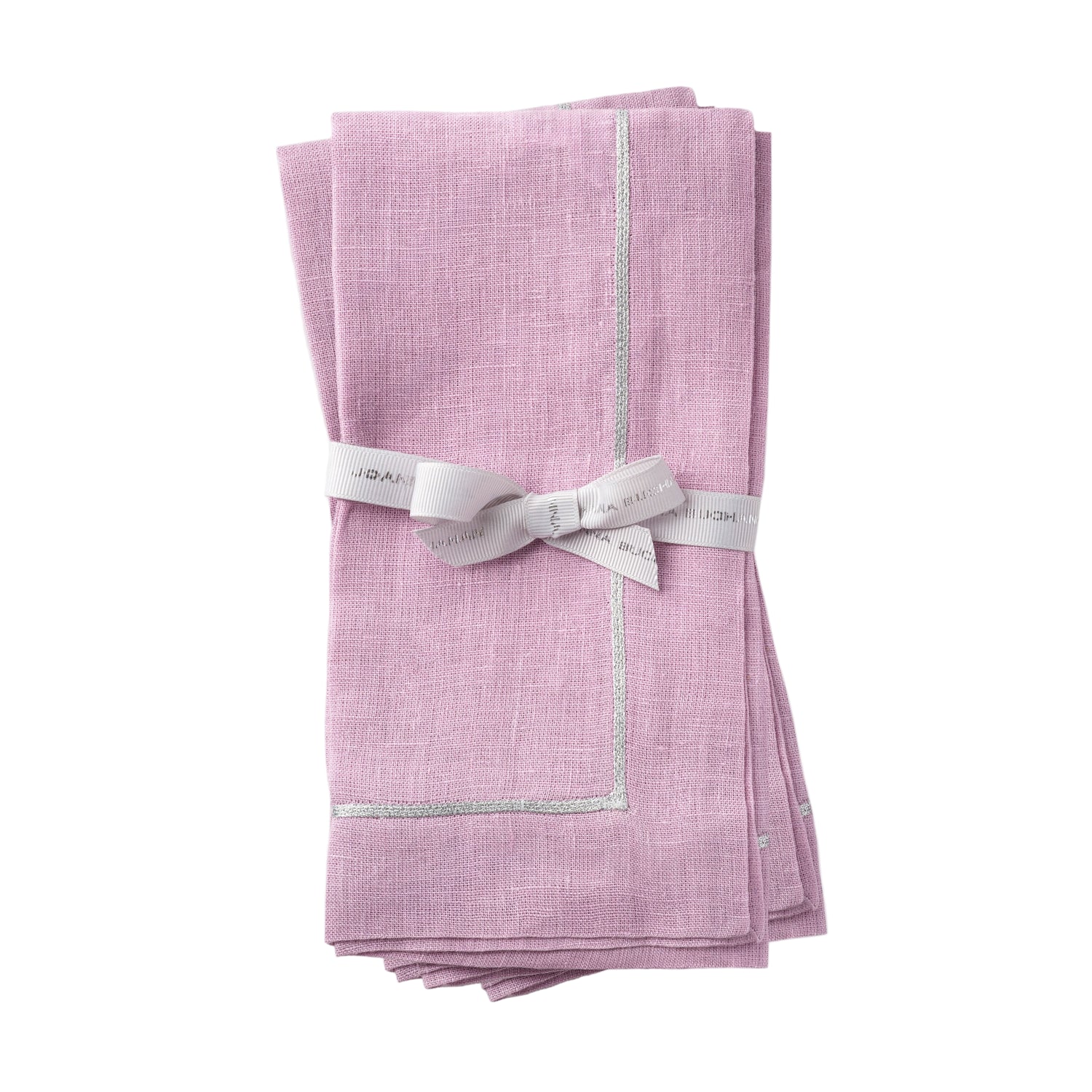 Silver Trim Dinner Napkins – Lilac (Set of 2)