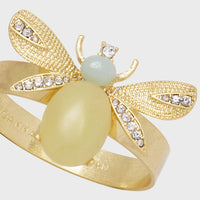 Etched Wing Bug Skinny Napkin Rings – Lemon Jasper (Set of 4)