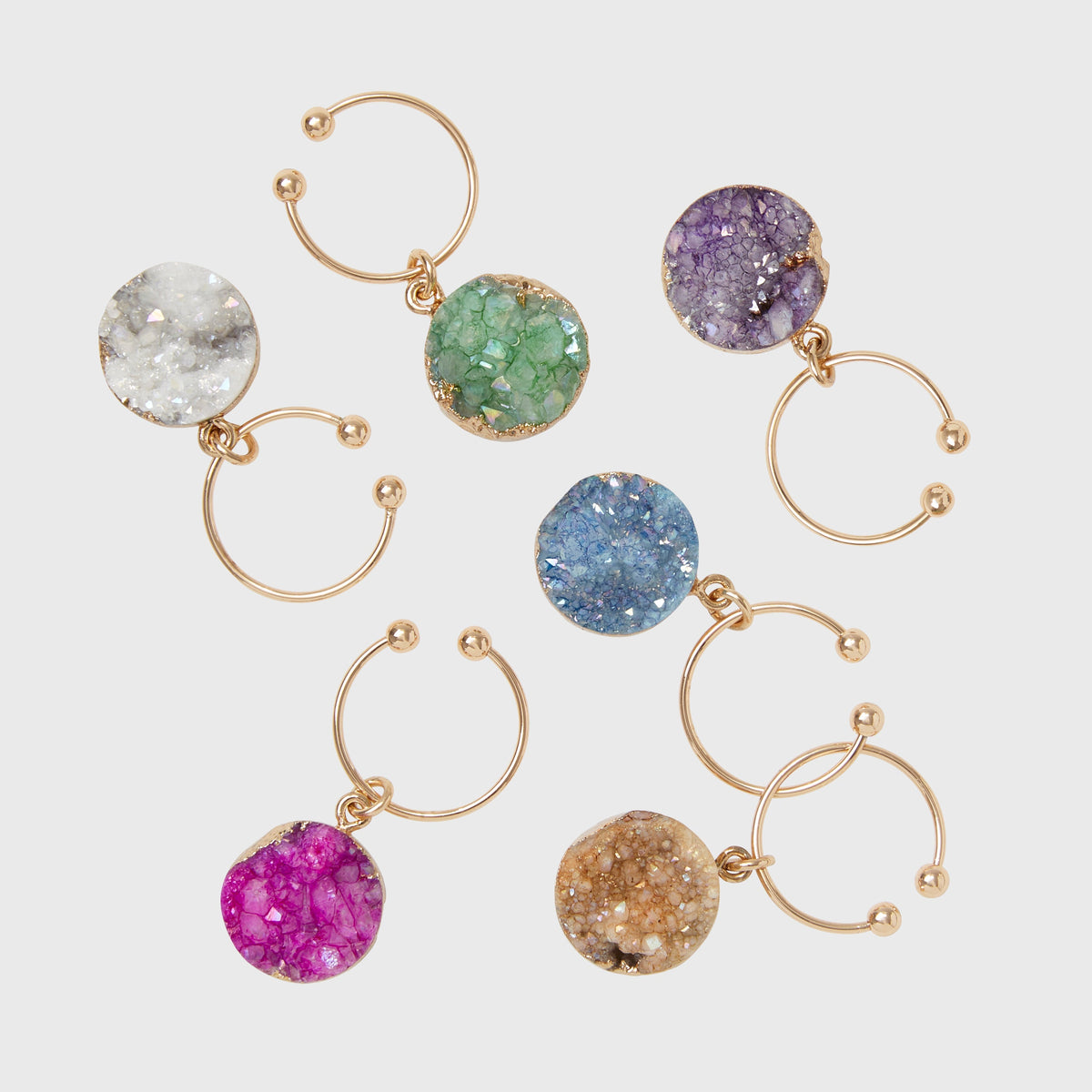 Druzy Wine Charms – Set of Six