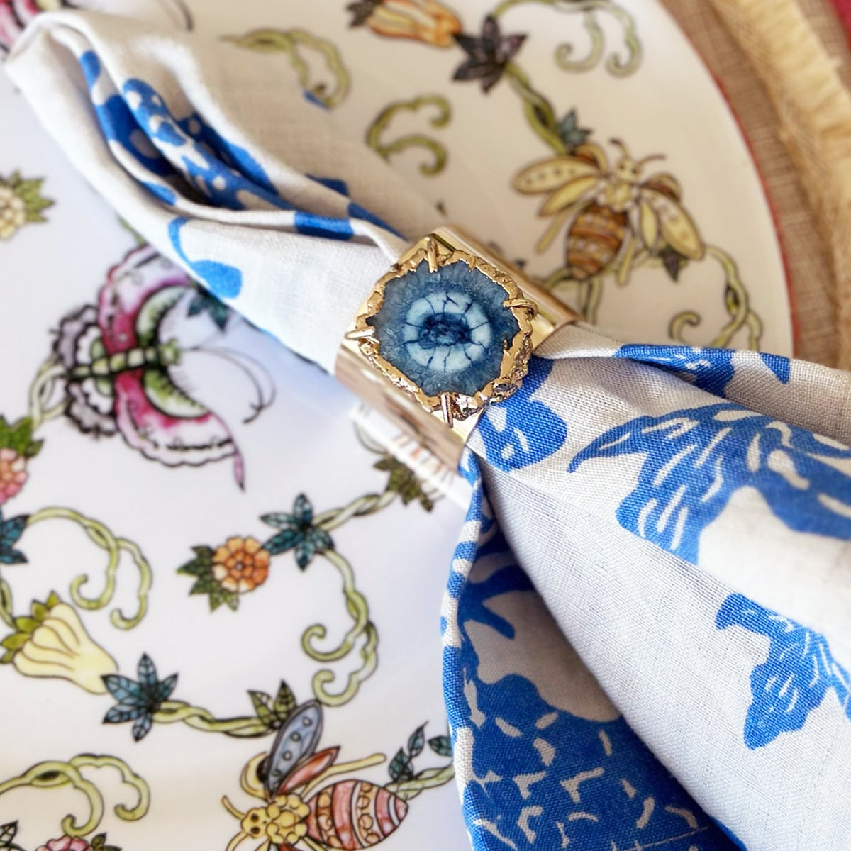 Garden Print Napkins – Blue (Set of 2)