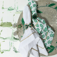 Enamel Bow Skinny Napkin Rings – Green (Set of 4)