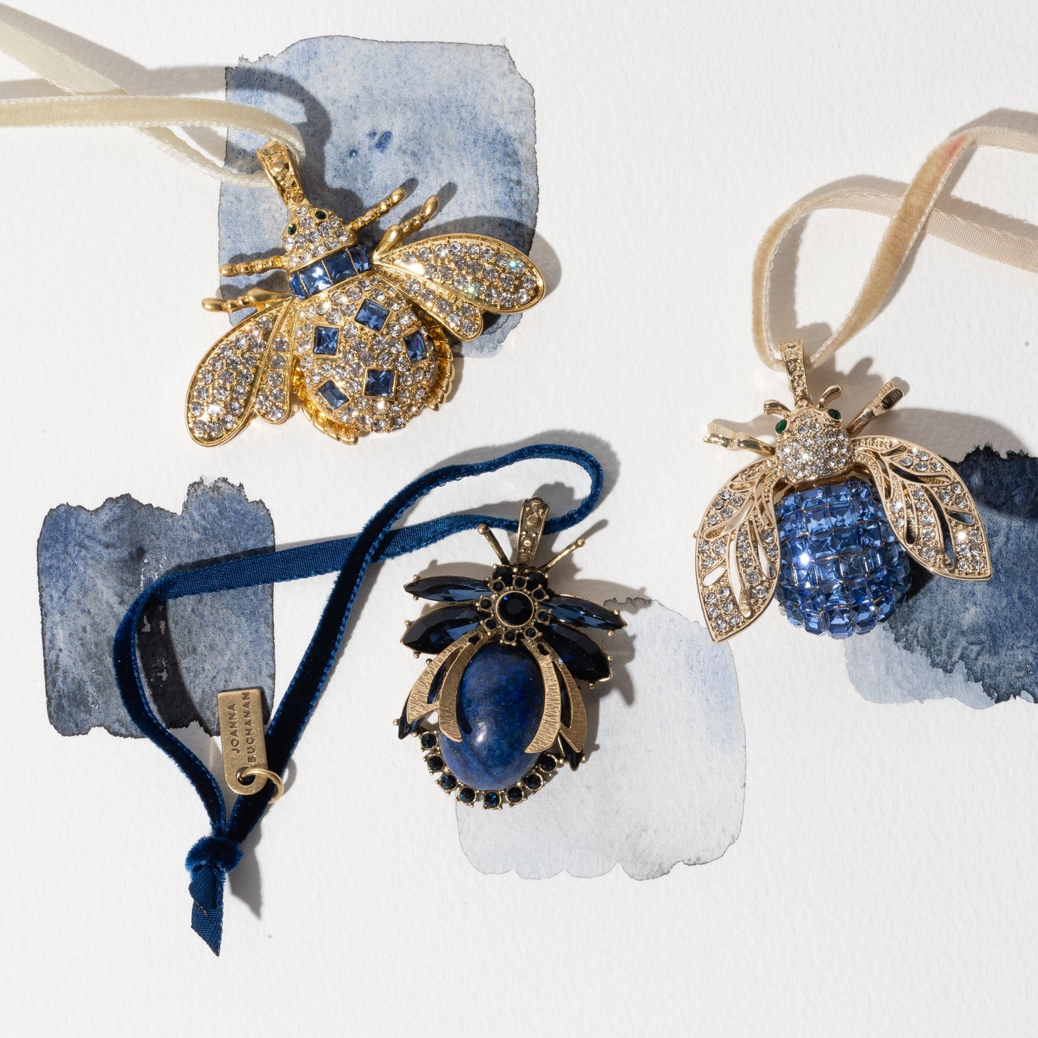 Vintage Bug Hanging Ornament, Lapis Tazuli