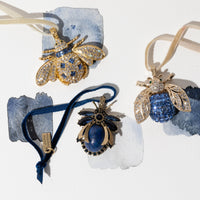 Vintage Bug Hanging Ornament, Lapis Tazuli
