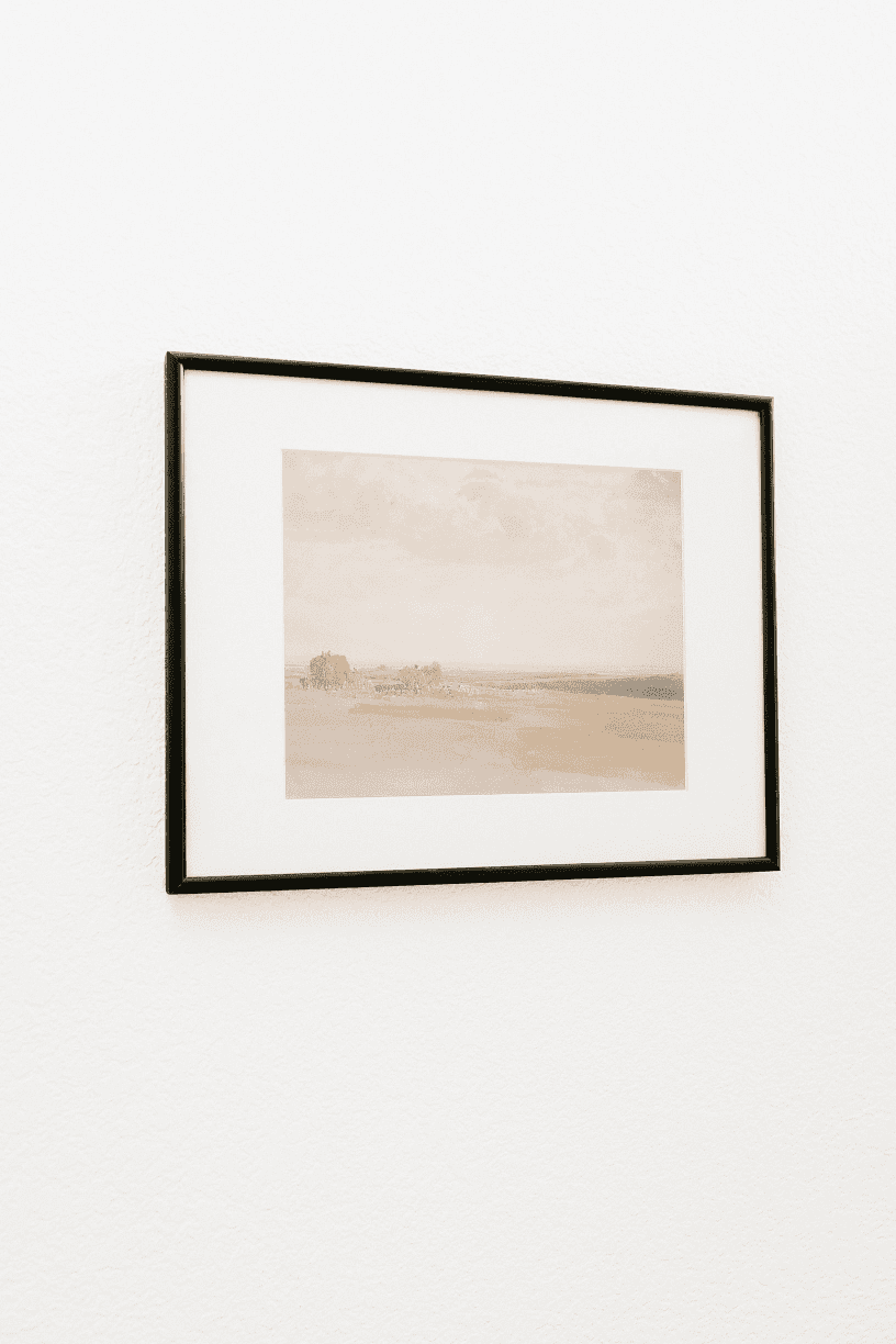 Azmera – Vintage Watercolor Wall Art in Black Frame (Micro Art Collection)