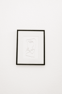 Monty – Minimal Line Art in Black Frame with Ivory Mat (Micro Art Collection)